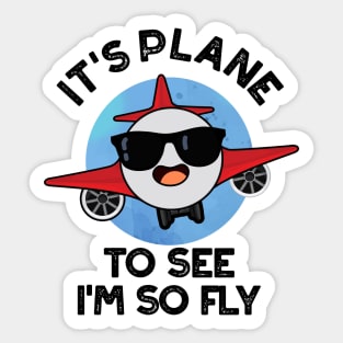 It's Plane To See I'm So Fly Funny Aeroplane Pun Sticker